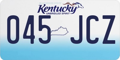 KY license plate 045JCZ