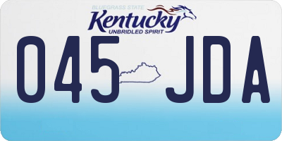 KY license plate 045JDA