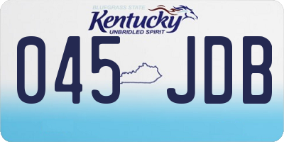 KY license plate 045JDB