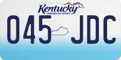 KY license plate 045JDC