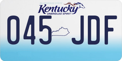 KY license plate 045JDF