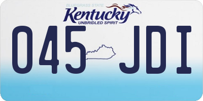 KY license plate 045JDI