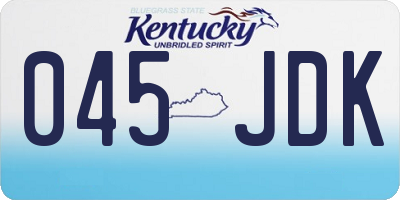 KY license plate 045JDK