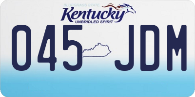 KY license plate 045JDM