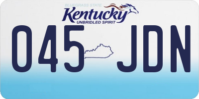KY license plate 045JDN