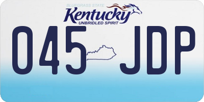 KY license plate 045JDP