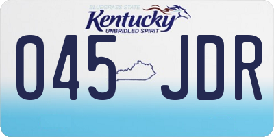 KY license plate 045JDR