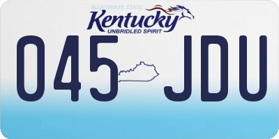 KY license plate 045JDU