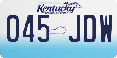 KY license plate 045JDW