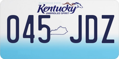 KY license plate 045JDZ