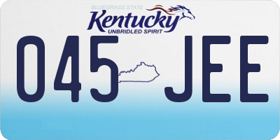KY license plate 045JEE