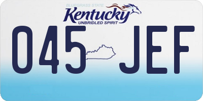KY license plate 045JEF