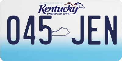 KY license plate 045JEN
