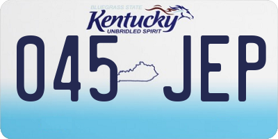 KY license plate 045JEP