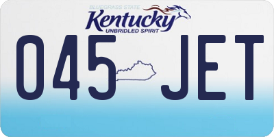 KY license plate 045JET