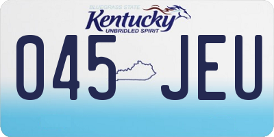 KY license plate 045JEU