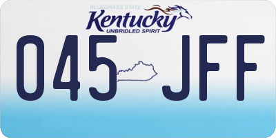 KY license plate 045JFF