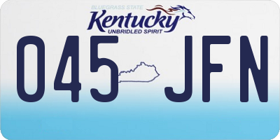 KY license plate 045JFN