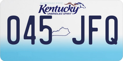 KY license plate 045JFQ