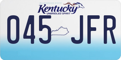 KY license plate 045JFR