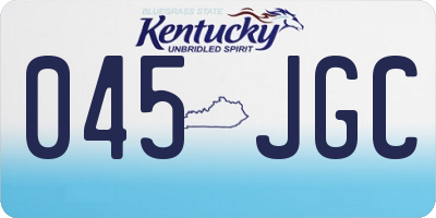 KY license plate 045JGC