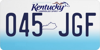 KY license plate 045JGF