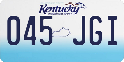 KY license plate 045JGI