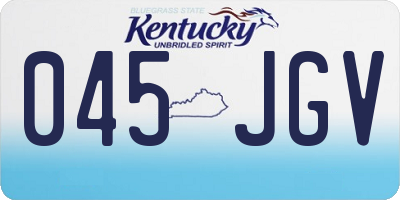 KY license plate 045JGV