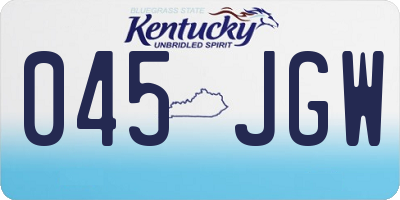 KY license plate 045JGW