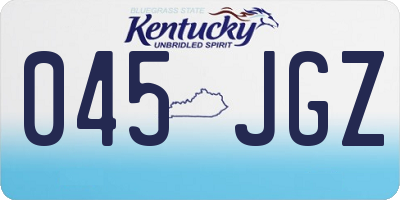 KY license plate 045JGZ