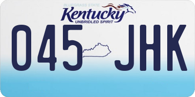 KY license plate 045JHK