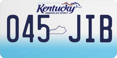 KY license plate 045JIB