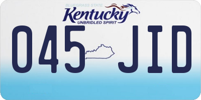 KY license plate 045JID