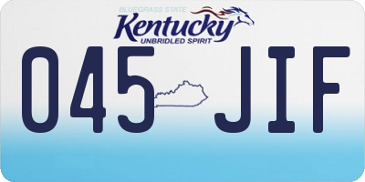 KY license plate 045JIF