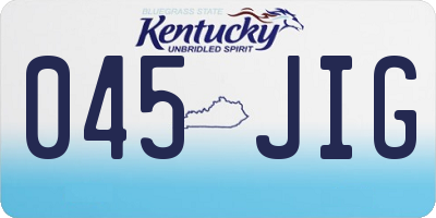 KY license plate 045JIG