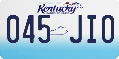 KY license plate 045JIO
