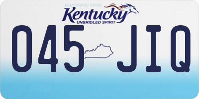 KY license plate 045JIQ