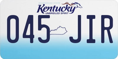 KY license plate 045JIR