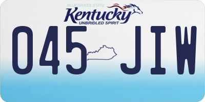 KY license plate 045JIW