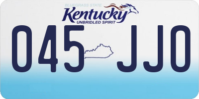 KY license plate 045JJO