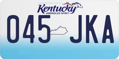 KY license plate 045JKA