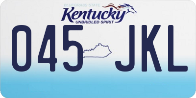 KY license plate 045JKL