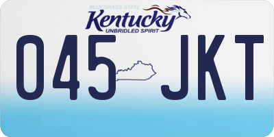 KY license plate 045JKT
