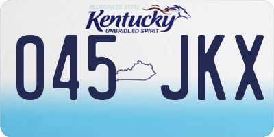 KY license plate 045JKX