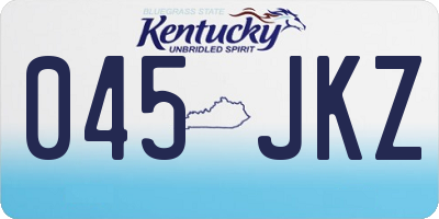 KY license plate 045JKZ