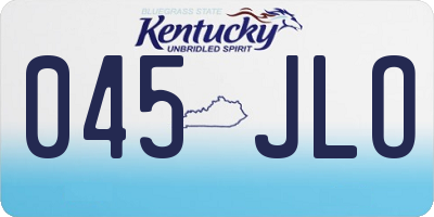 KY license plate 045JLO