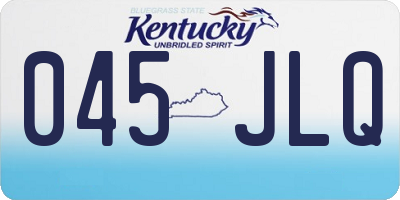 KY license plate 045JLQ
