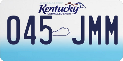 KY license plate 045JMM