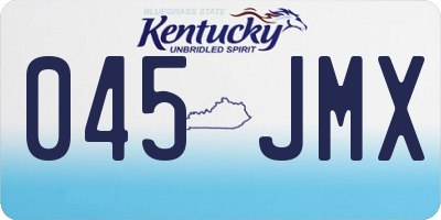 KY license plate 045JMX