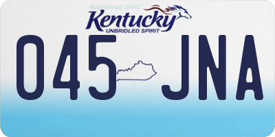 KY license plate 045JNA